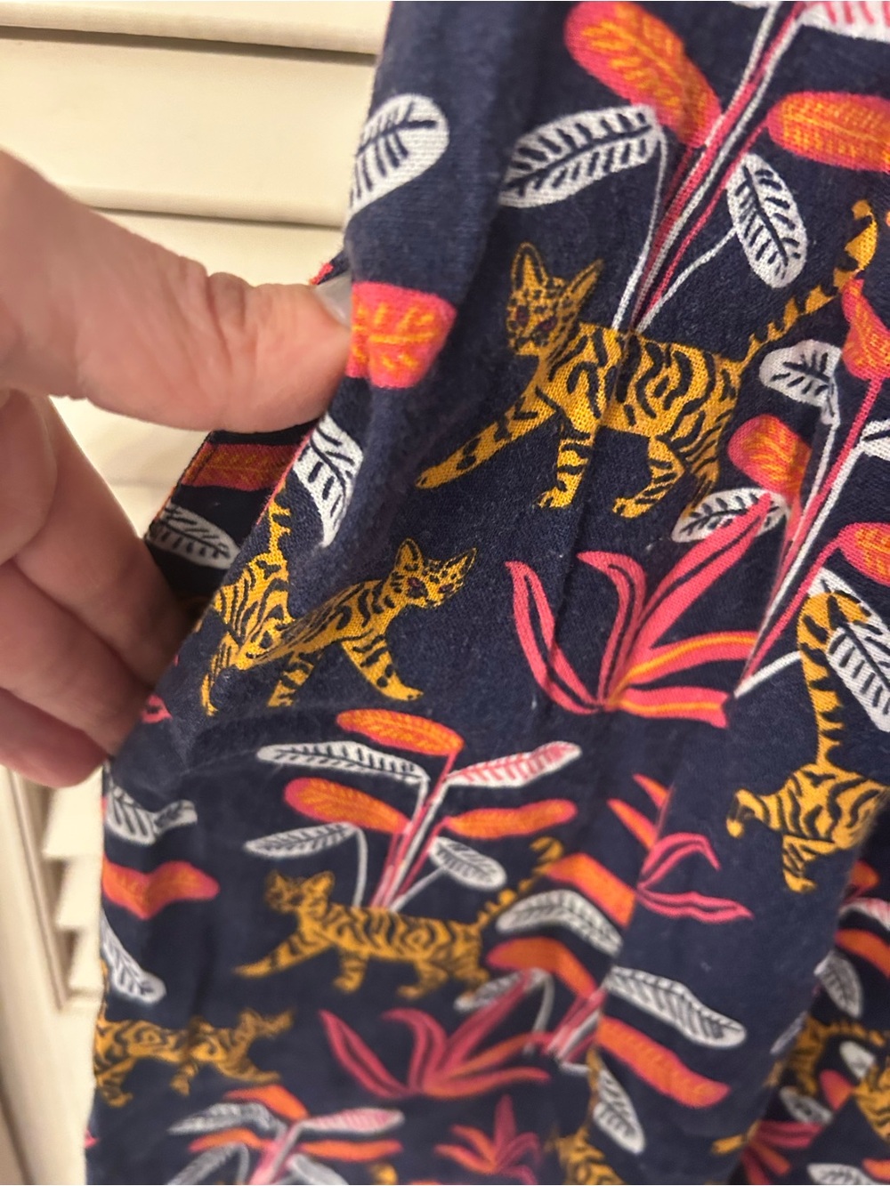 Modcloth Navy Short-Sleeve Jumpsuit with  Leopard Motif Bold Notion (pockets!) - Picture 5 of 5